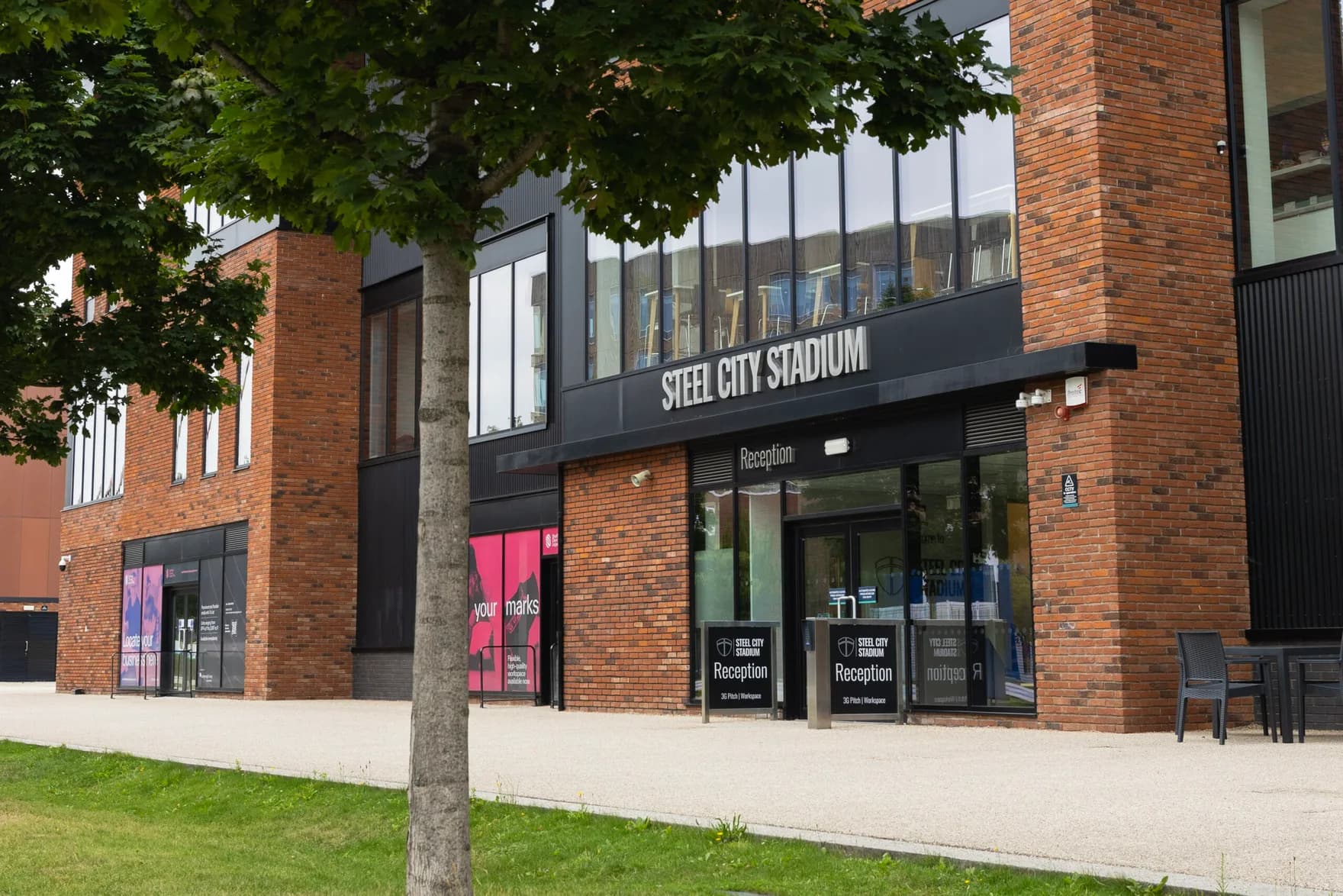The entrance to Steel City Stadium at the Olympic Legacy Park in Sheffield