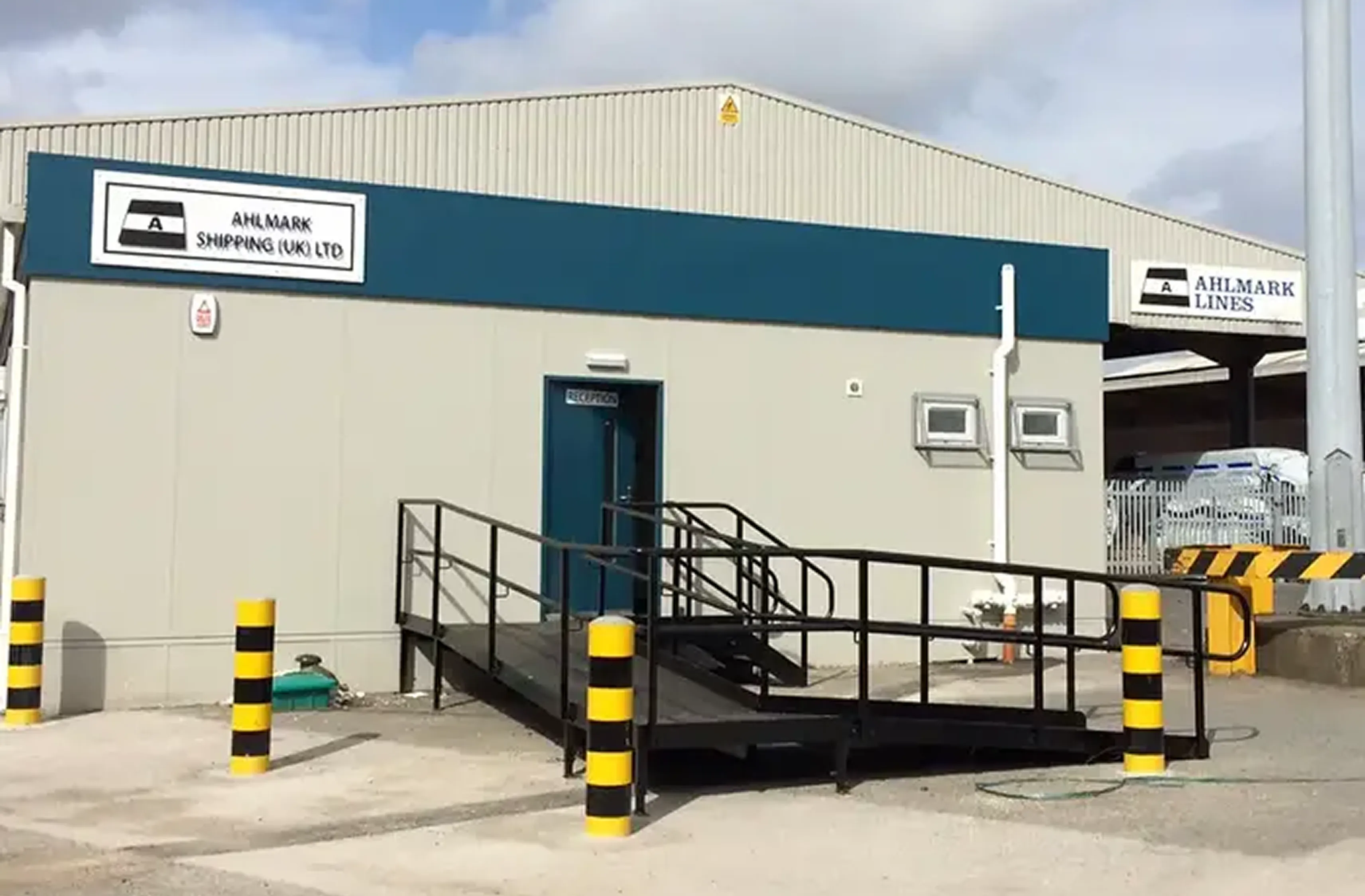 The Ahlmark Shipping (UK) depot
