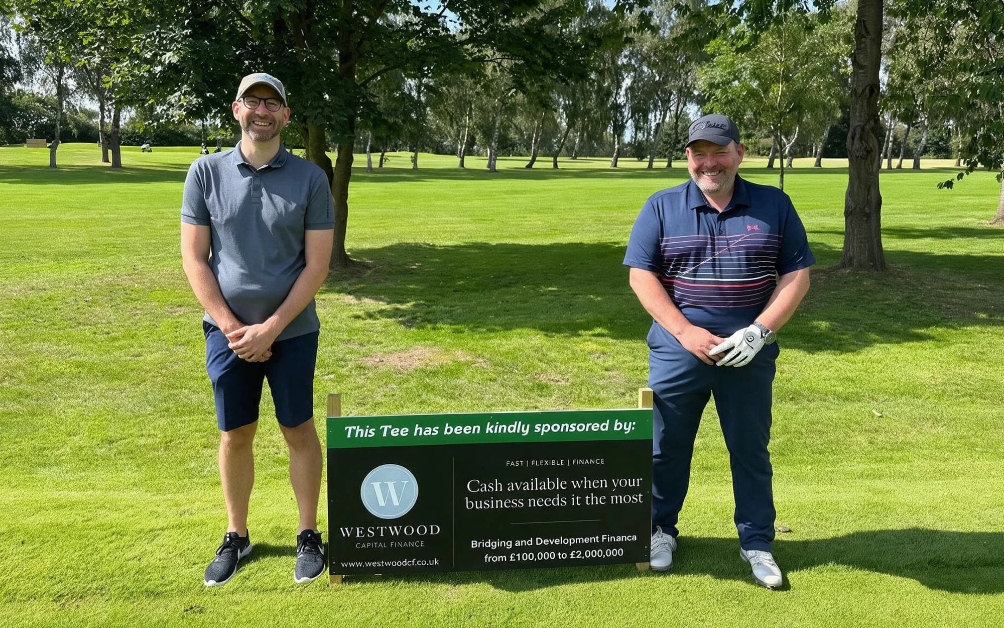 Darren and Gareth at a golf day sponsored by Westwood